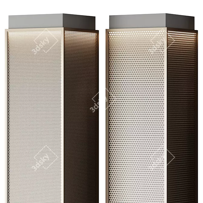 Title: Perforated Metal Columns Mesh 3D model image 3