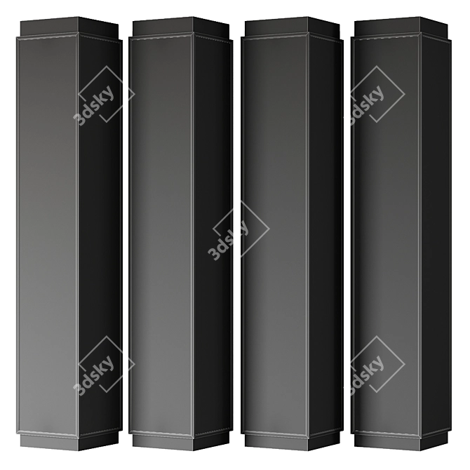 Title: Perforated Metal Columns Mesh 3D model image 5