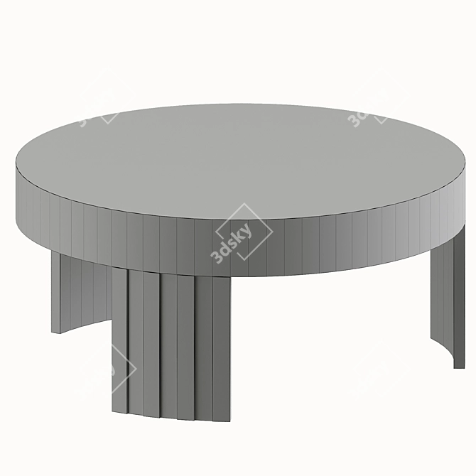 Modern Marquetry Folk Table 3D model image 9