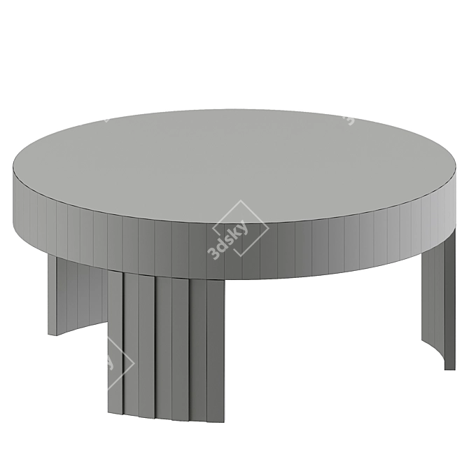 Modern Marquetry Folk Table 3D model image 2