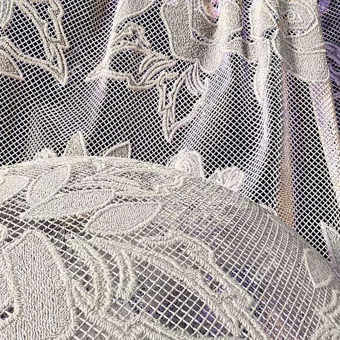 Versatile Guipure Lace Fabric Collection 3D model image 7