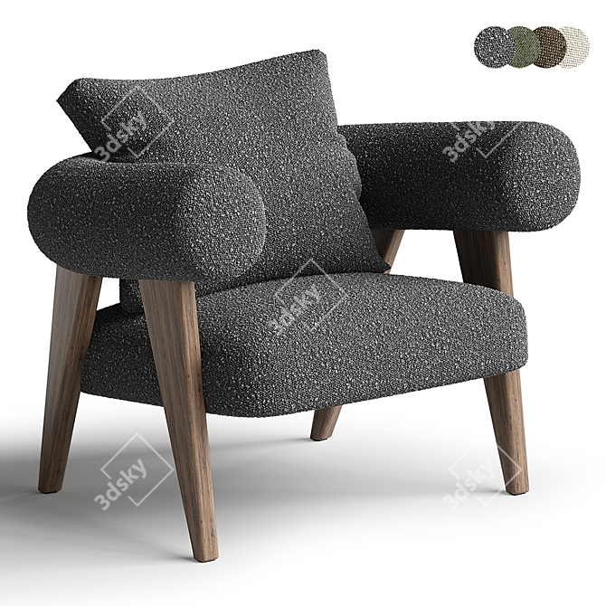 Luxury Ghibli Armchair Model 3D model image 1