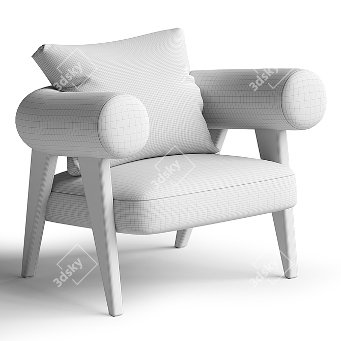 Luxury Ghibli Armchair Model 3D model image 6