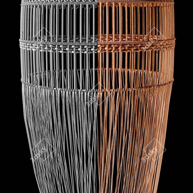Natural Rattan Pendant Light 3D model image 5