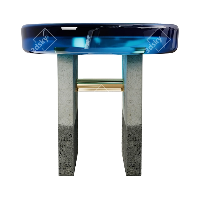 Golia Stool in Dual Tones 3D model image 2