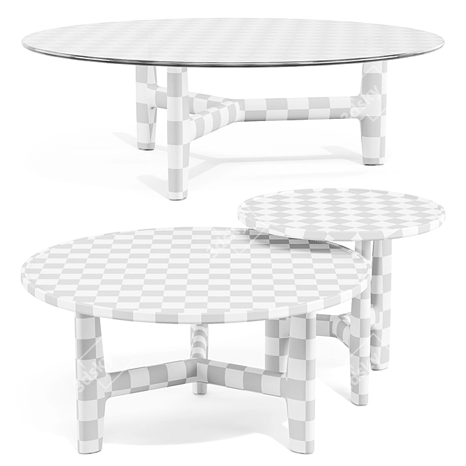 Modern Italian Coffee Table Set 3D model image 3