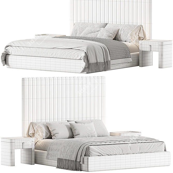 Elegant Arona Bed Design Rendered in Corona 3D model image 7