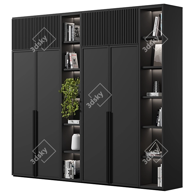 Modular Wardrobe & Shelving Set 3D model image 2