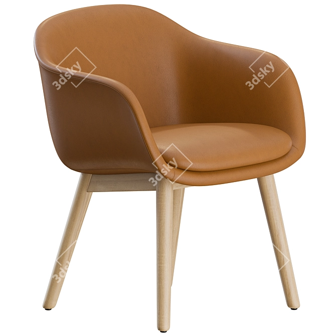 Muuto Wood Fiber Conference Armchair 3D model image 2