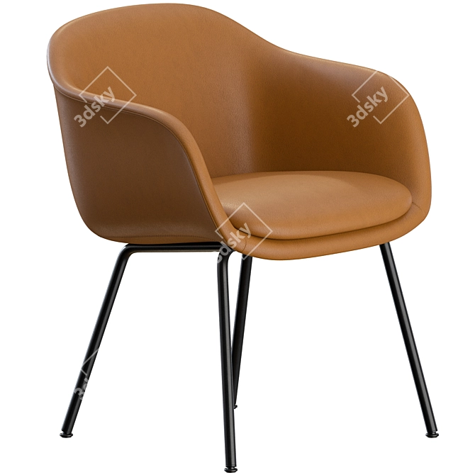 Muuto Fiber Tube Conference Chair 3D model image 2