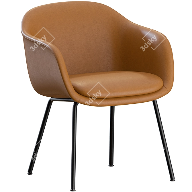 Muuto Fiber Tube Conference Chair 3D model image 5