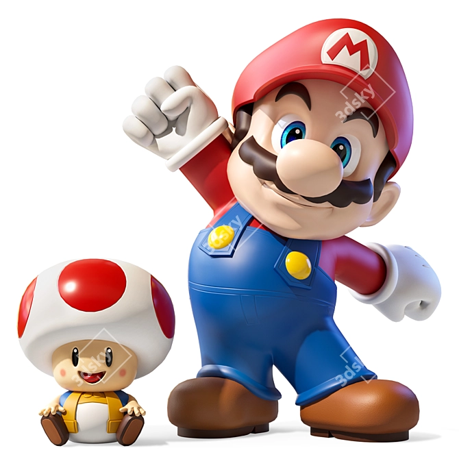 Plastic Mario Figure, Corona Render 3D model image 1