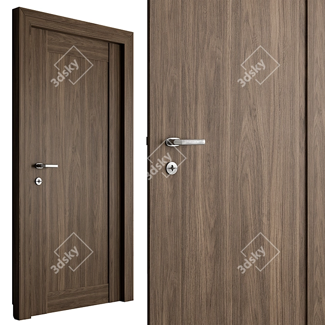 Contemporary Entry Door Set 88 3D model image 1