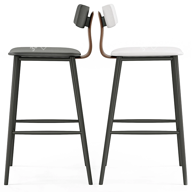 Half-Bar Stool ANT Black 3D model image 4