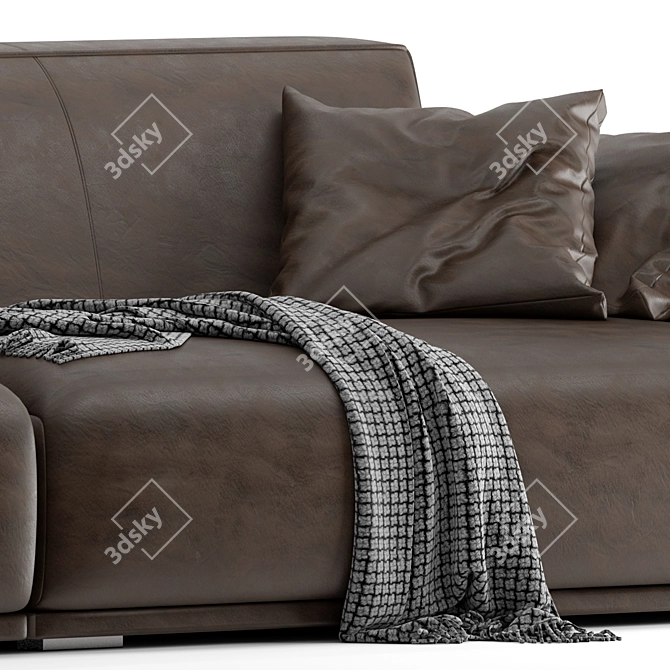 Modern Leather Sofa: Elegant Design 3D model image 5