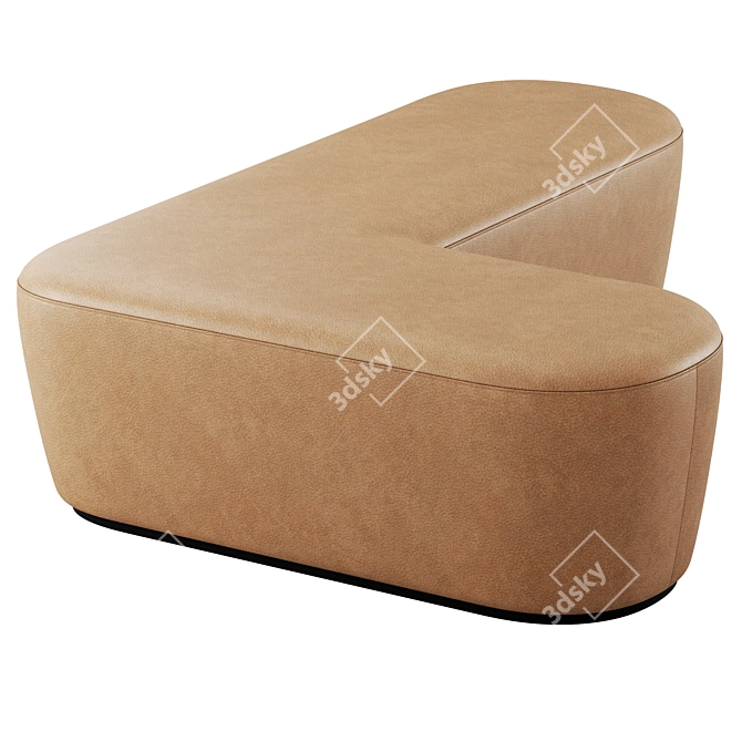Modern L-Shaped Pouf Design 3D model image 4
