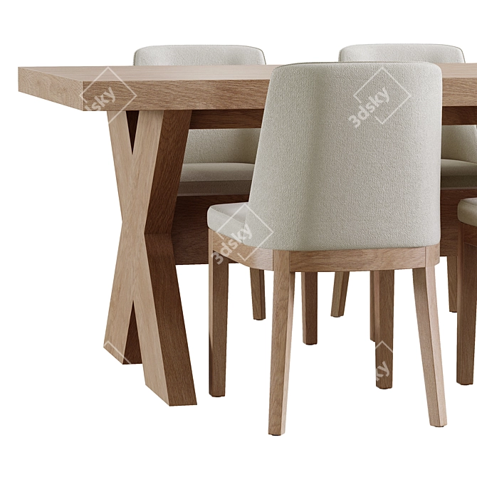  Modern Farmhouse Table Set 3D model image 3