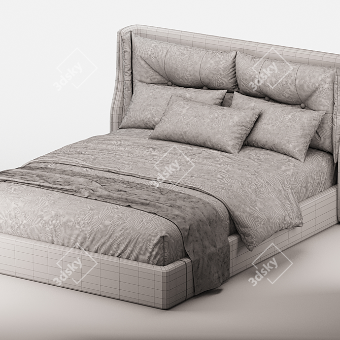 Modern Faux Leather Upholstered Bed 3D model image 3