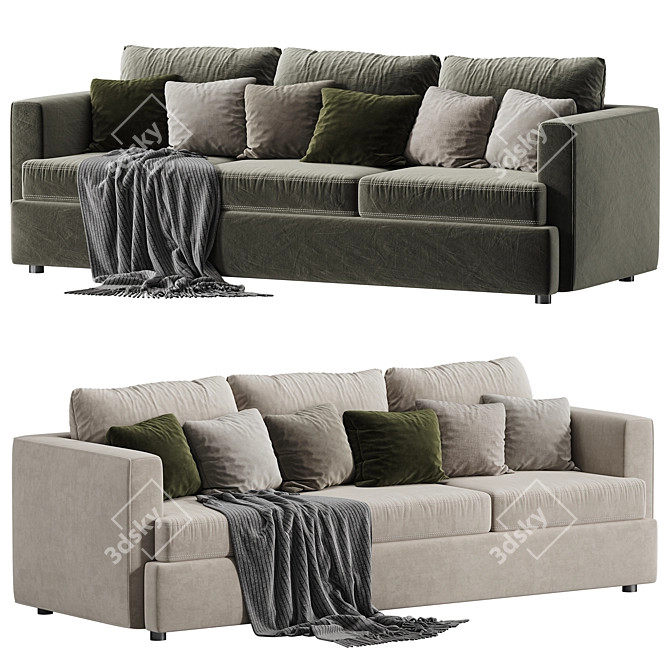 Elegant Lounge Grande Sofa Set 3D model image 1