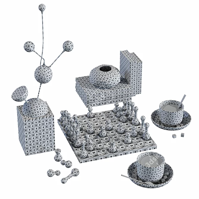 Modern Decor Set cornerdesign Livs 3D model image 7