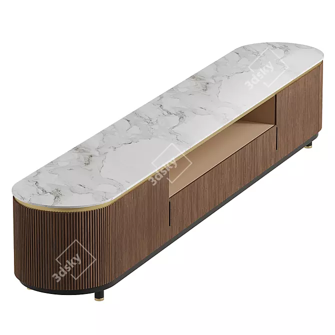 Modern Wood TV Stand by Ana Roque 3D model image 2
