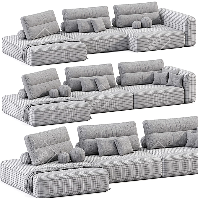 Modern Sectional Fabric Sofa, 2015 3D model image 7