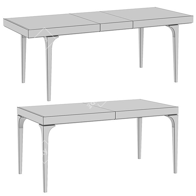 Dantone Home Extendable Bridge Dining Table 3D model image 6