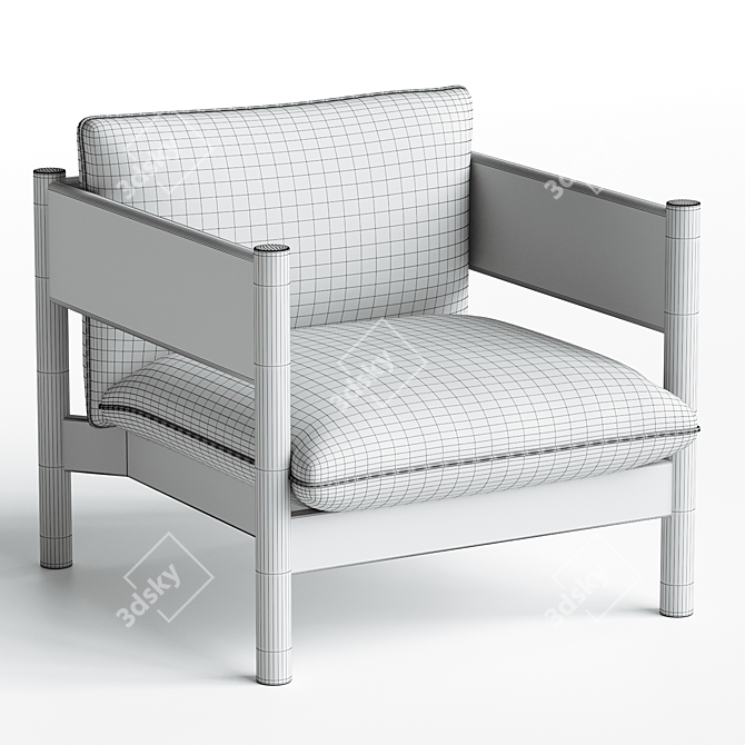 Arbour Club Armchair: Oak Elegance 3D model image 4