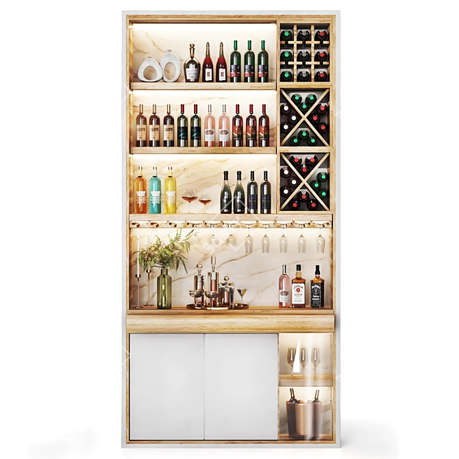 Winecellar Minibar03 Kitchen Organizer 3D model image 3