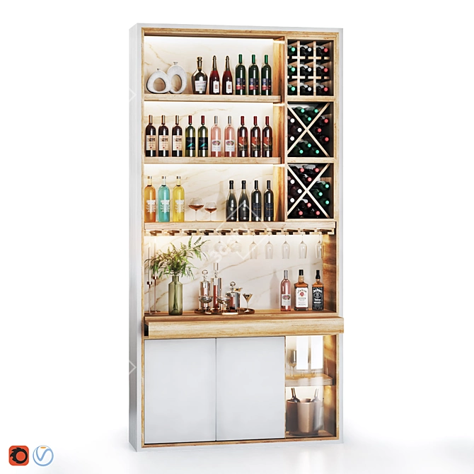 Winecellar Minibar03 Kitchen Organizer 3D model image 6