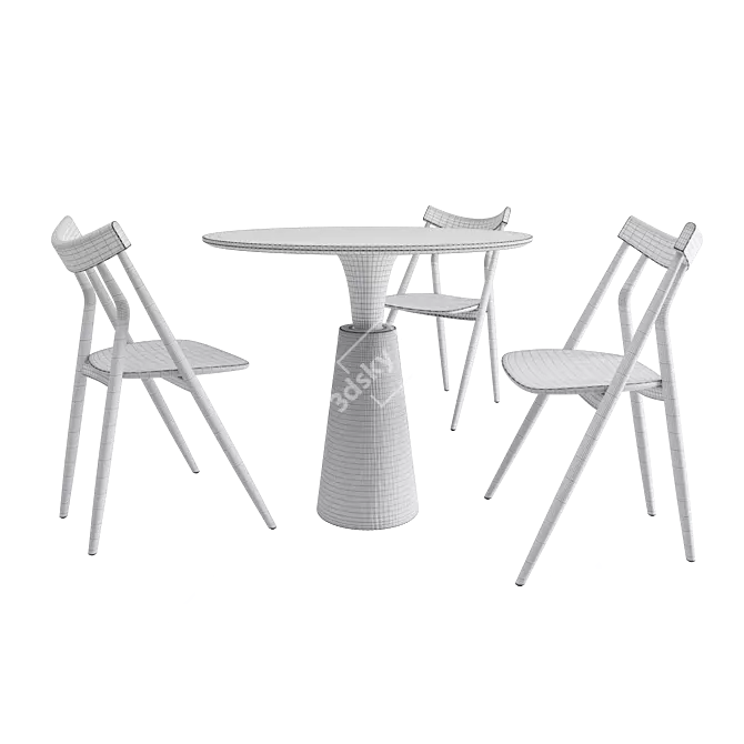  Elegant Modern Table & Chair 3D model image 3