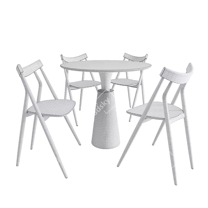  Elegant Modern Table & Chair 3D model image 4