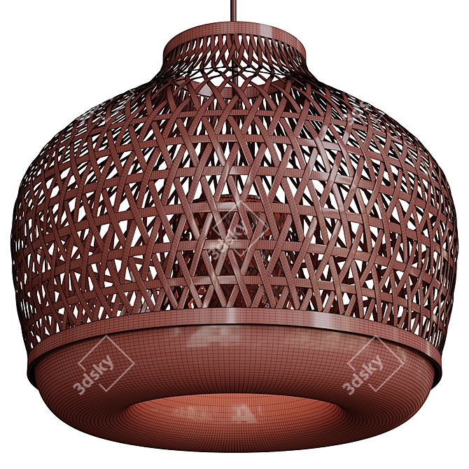 Bamboo Pendant Lamp Handmade Ø45 3D model image 6