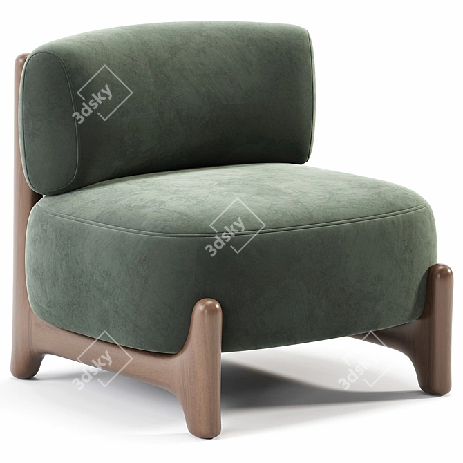 Modern Tobo Armchair: 3D Model 3D model image 4