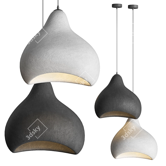 Modern Wabi Sabi Pendant Light 3D model image 1