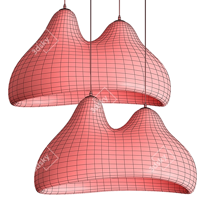 Minimalist E27 Pendant Light Brushed Nickel 3D model image 3