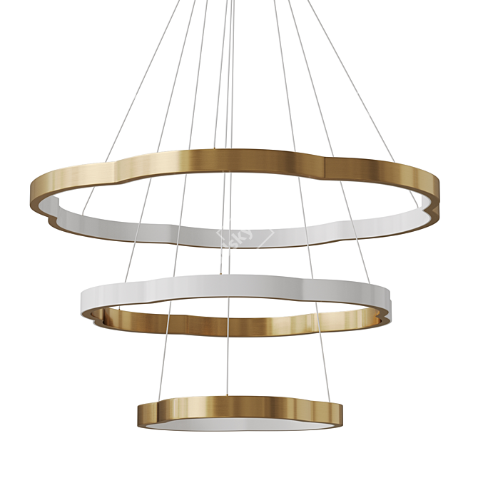 Waveform LED Chandelier SVENNAR 3D model image 1