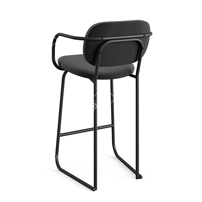 Sleek Ergonomic Sled Bar Stool 3D model image 4