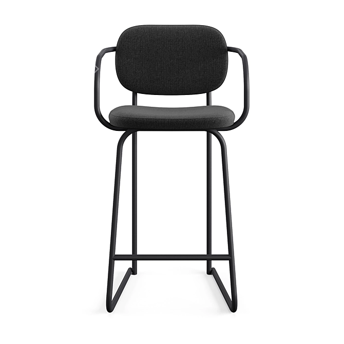 Sleek Ergonomic Sled Bar Stool 3D model image 5