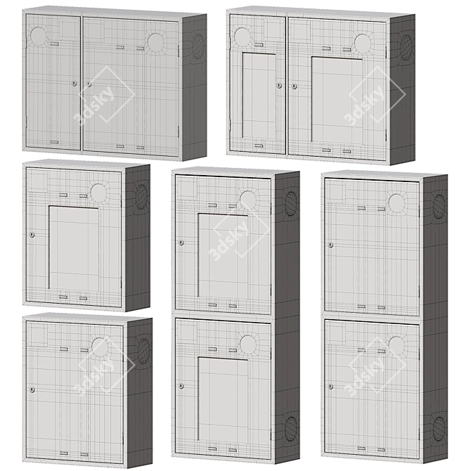 Fire Cabinet Set with 6 Models 3D model image 7