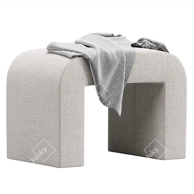 Rint Bucle White Pouf Stand 3D model image 3