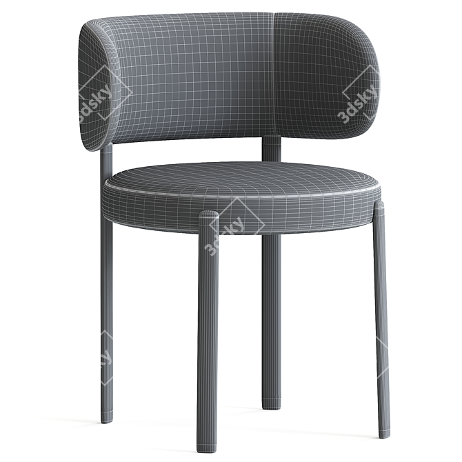 Elegant Roma Chair in White 3D model image 4