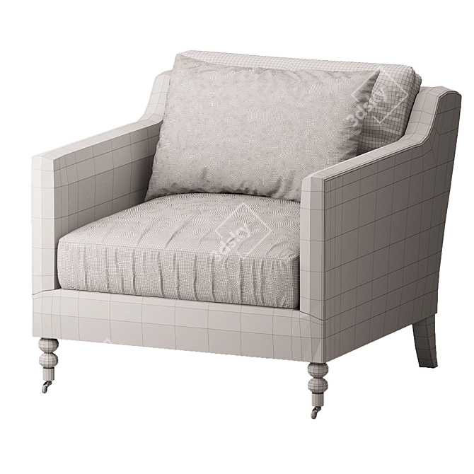 Elegant Modern Fabienne Accent Chair 3D model image 3