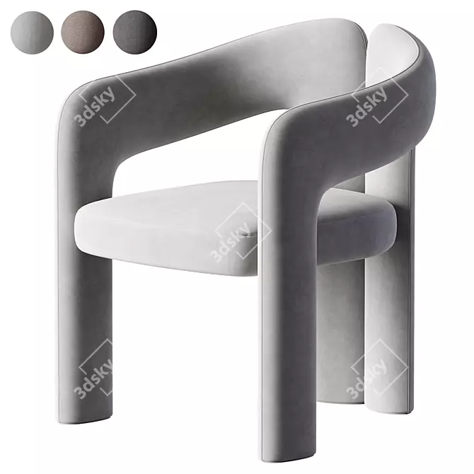 Dudet Chair: Classic Comfort Design 3D model image 1