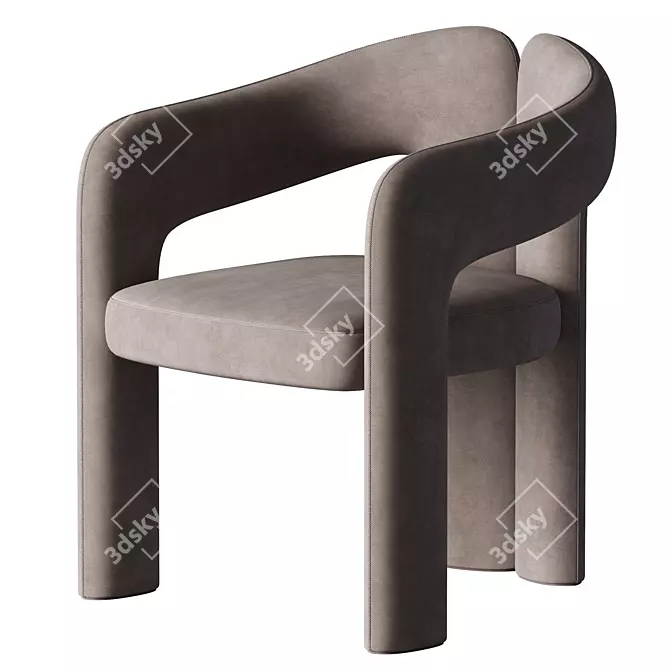 Dudet Chair: Classic Comfort Design 3D model image 2