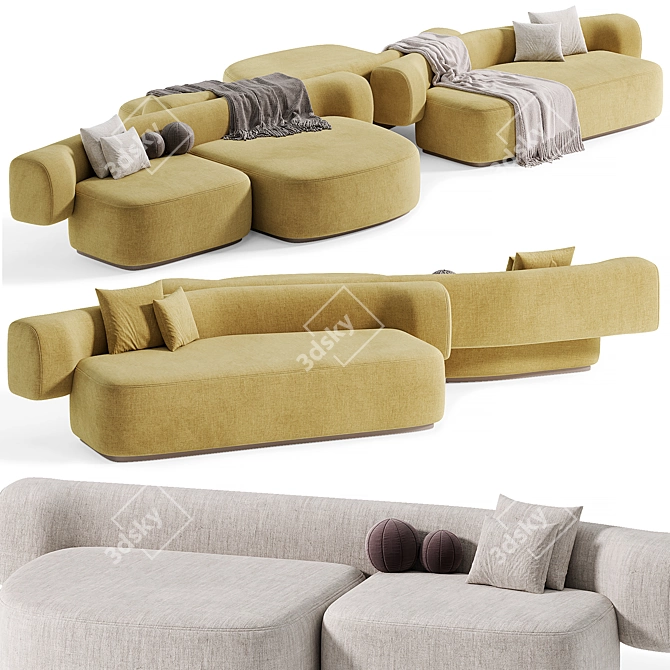 Modern Modular Fabric Sofa La Cividina 3D model image 3