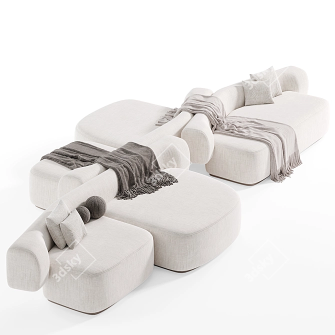 Modern Modular Fabric Sofa La Cividina 3D model image 6
