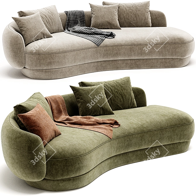 Designer AMALFI Sofa: Modern Elegance 3D model image 2
