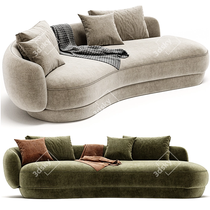 Designer AMALFI Sofa: Modern Elegance 3D model image 3