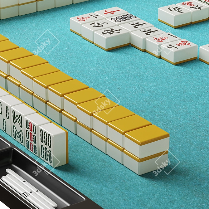Complete Mahjong Gaming Set 3D model image 3